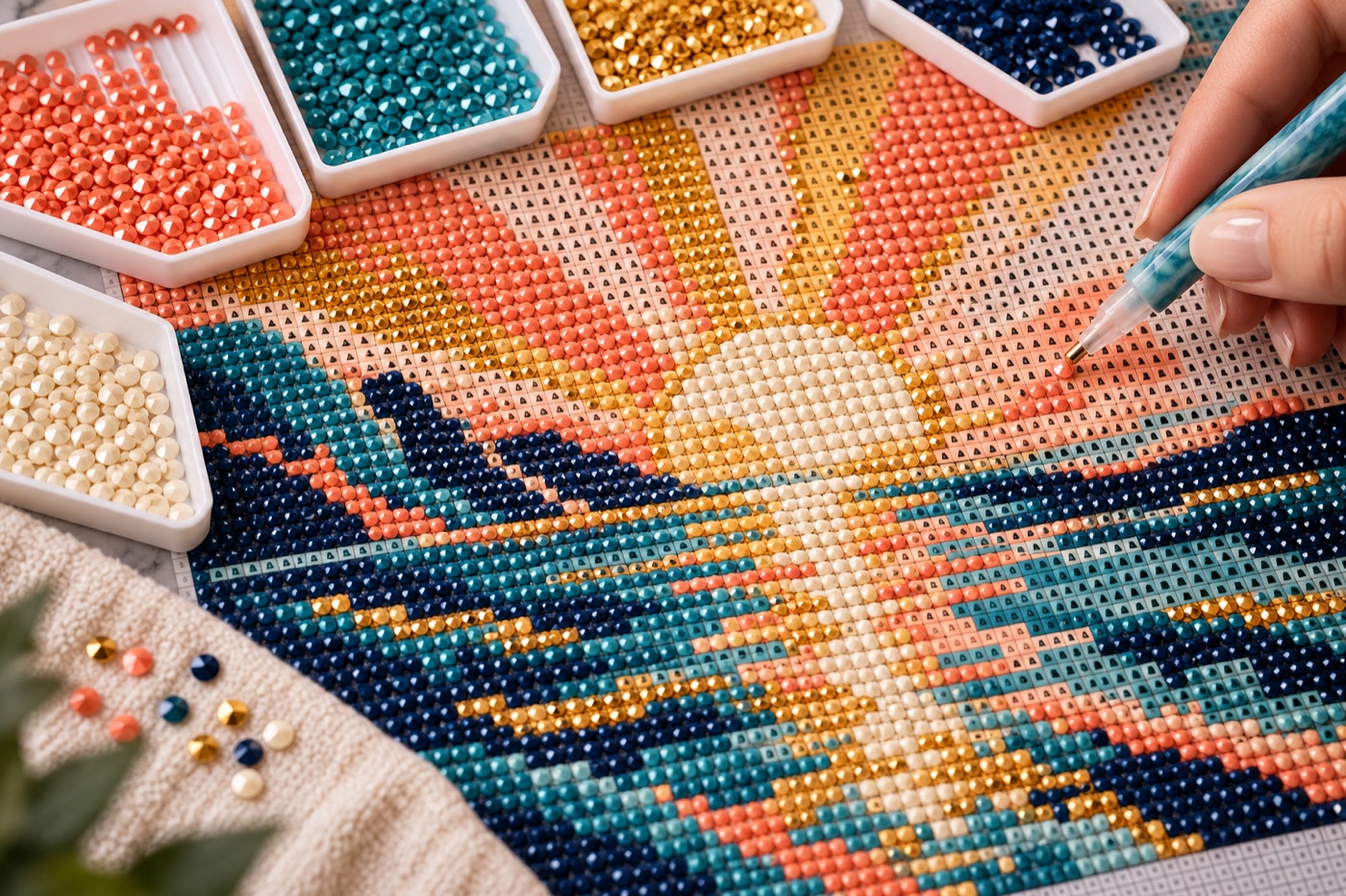Color-coded mosaic craft design