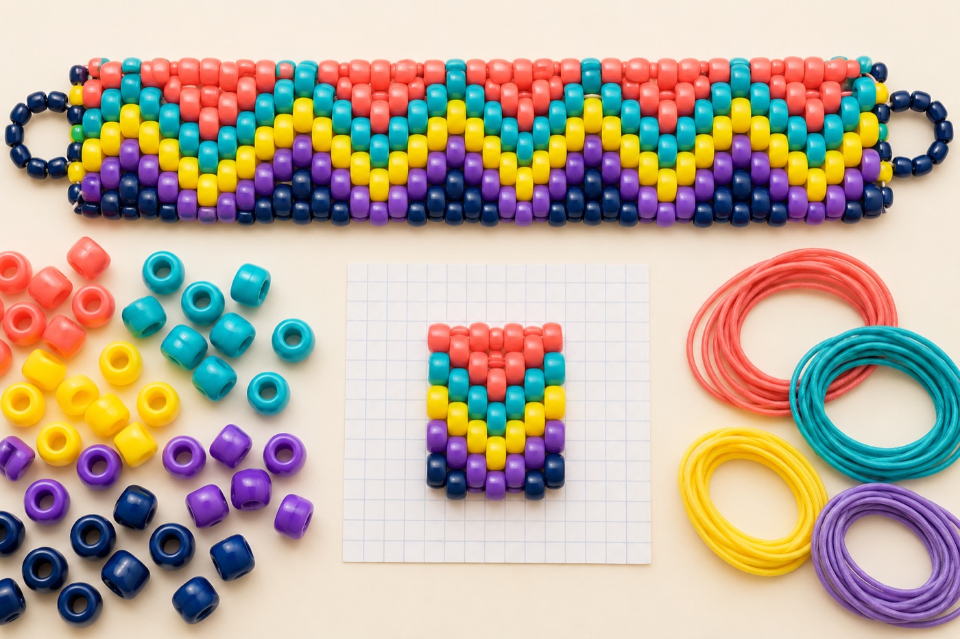 Repeating bright bead pattern