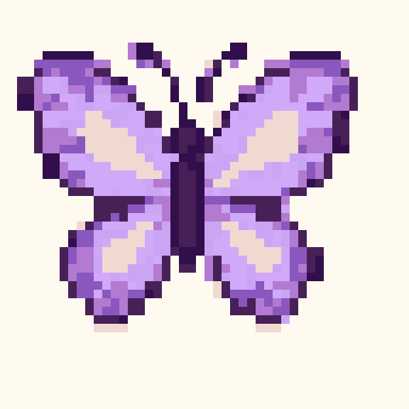 Lavender Butterfly pixel art template