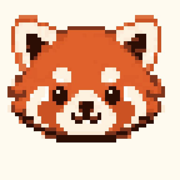 Red Panda pixel art template