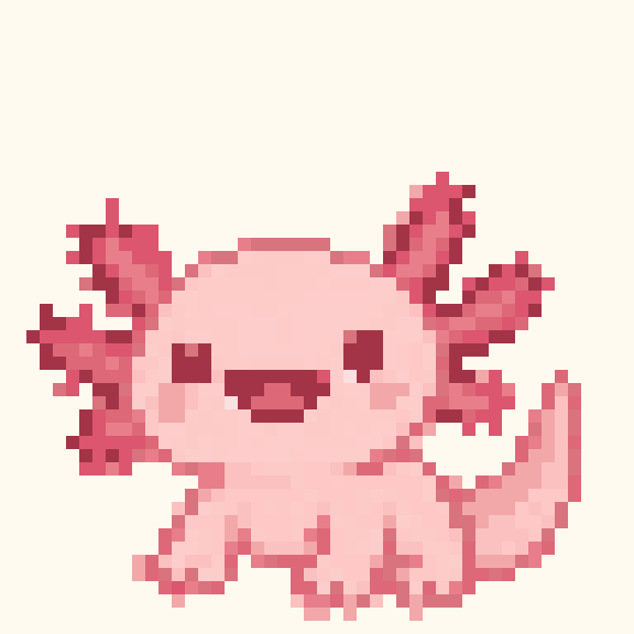 Smiling Axolotl pixel pattern