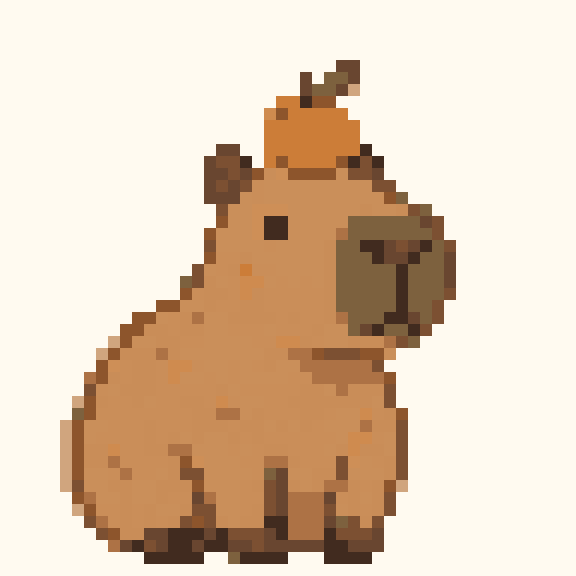 Orange Capybara pixel pattern
