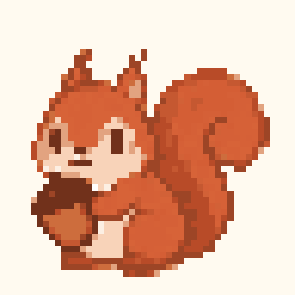 Acorn Squirrel pixel pattern