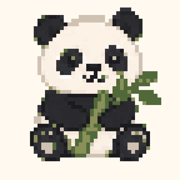Bamboo Panda pixel pattern