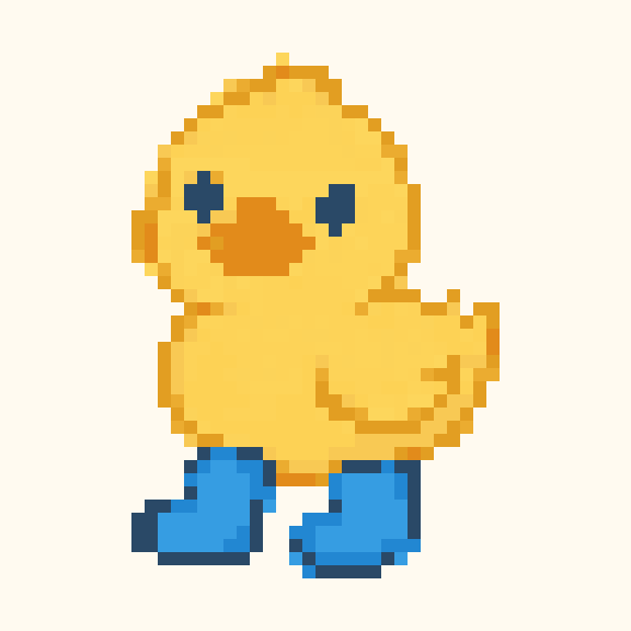 Rainboot Duckling pixel pattern