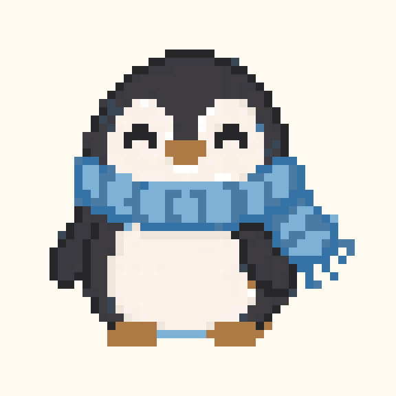 Scarf Penguin pixel pattern