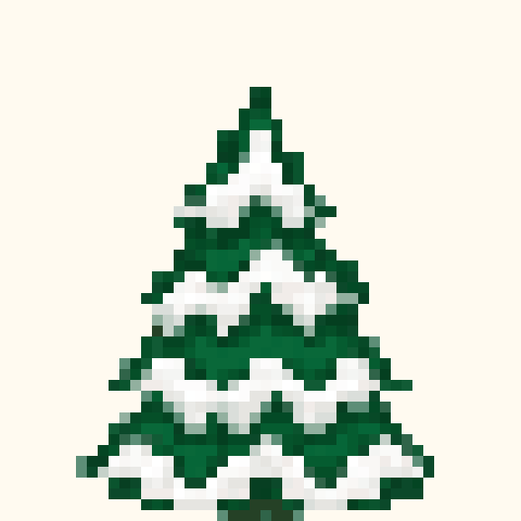Snow Ribbon Pine pixel pattern