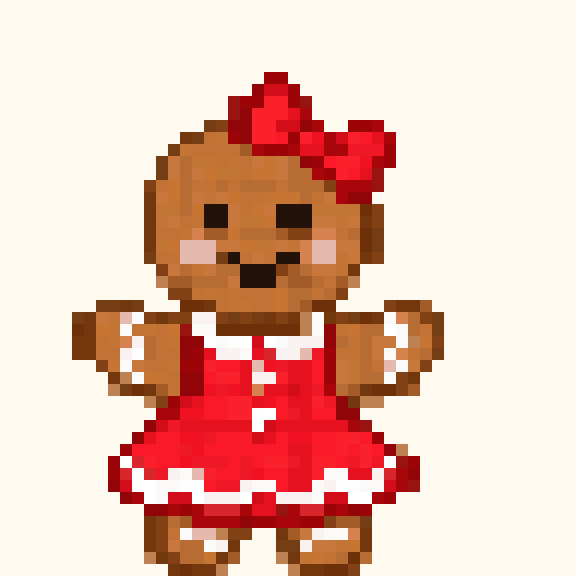 Gingerbread Ribbon Dress pixel pattern