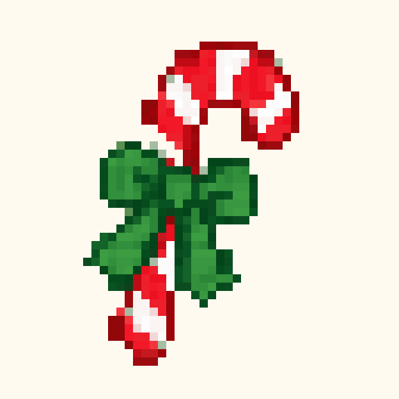 Holly Candy Cane pixel pattern