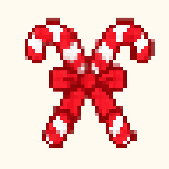 Crossed Candy Canes pixel pattern