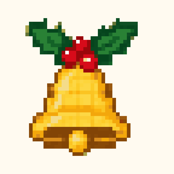 Holly Christmas Bell pixel pattern