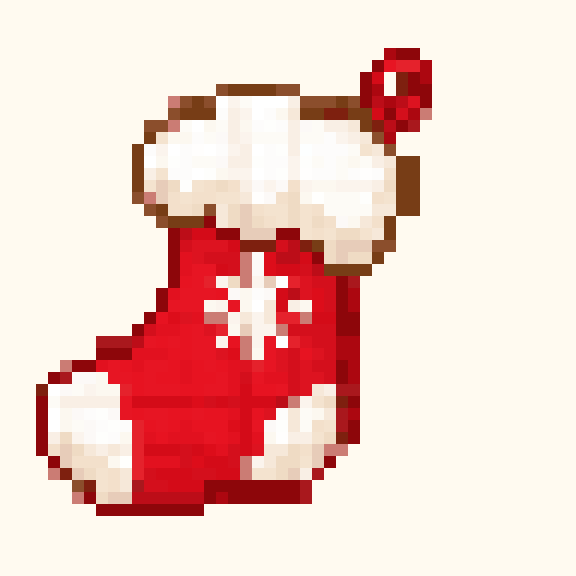 Snowflake Stocking pixel pattern