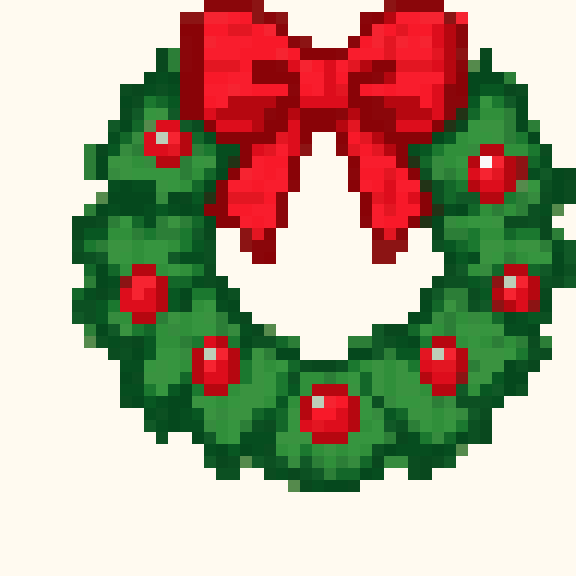 Red Ribbon Wreath pixel pattern