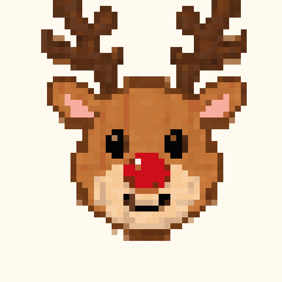 Ruby Nose Reindeer pixel pattern