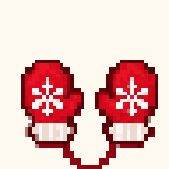 Linked Winter Mittens pixel pattern