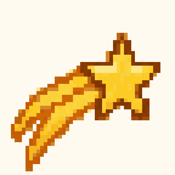 Golden Shooting Star pixel pattern
