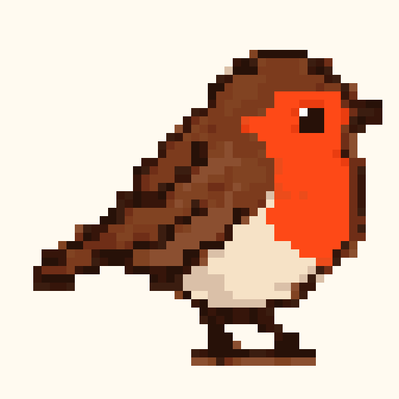 Winter Robin pixel pattern