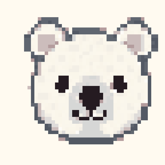 Polar Bear Smile pixel pattern