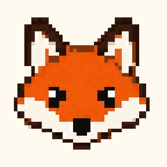 Winter Fox Face pixel pattern