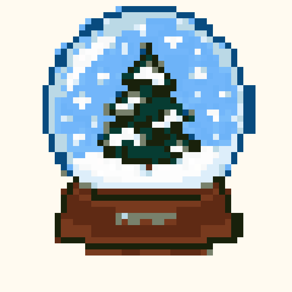 Pine Snow Globe pixel pattern