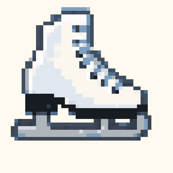 Blue Lace Ice Skate pixel pattern