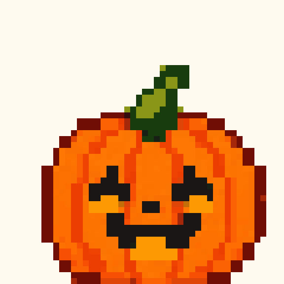 Smiling Pumpkin Lantern pixel pattern