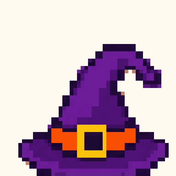 Purple Witch Hat pixel pattern