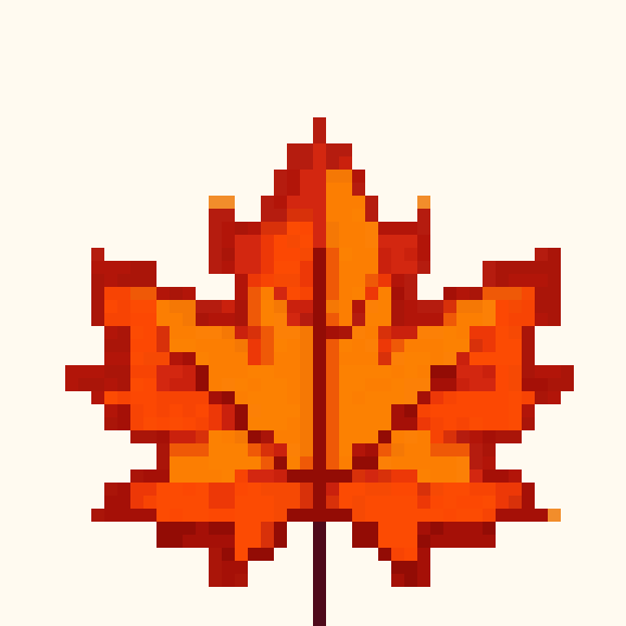 Autumn Maple Leaf pixel pattern