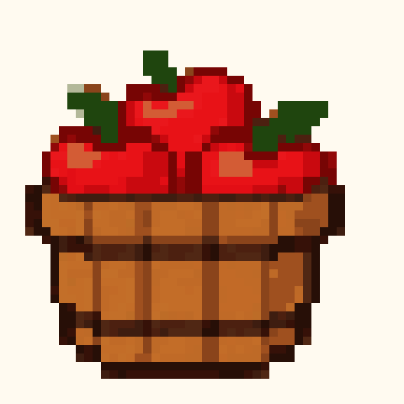 Apple Harvest Basket pixel pattern