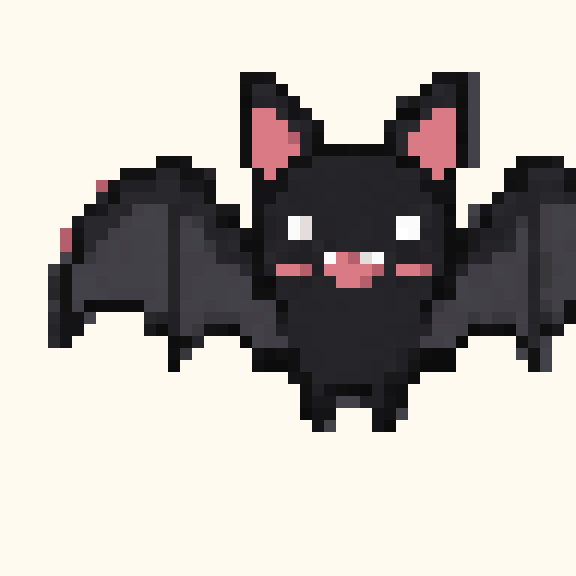 Friendly Night Bat pixel pattern