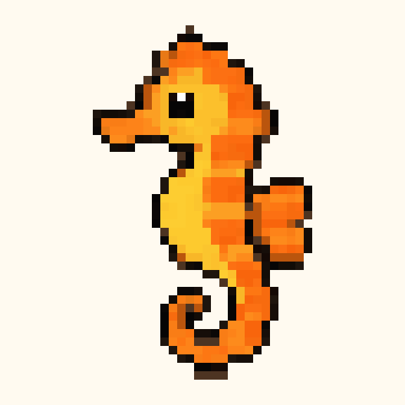 Seahorse pixel pattern