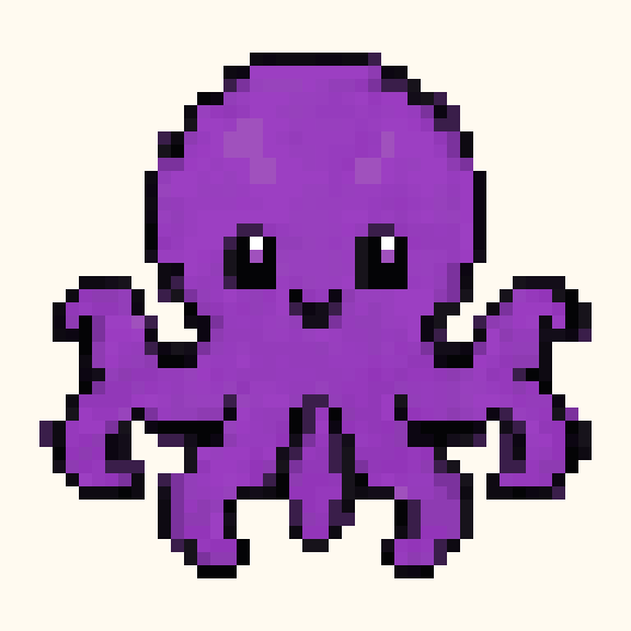 Purple Octopus pixel pattern