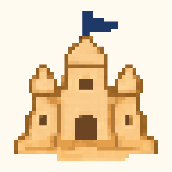 Sandcastle pixel pattern