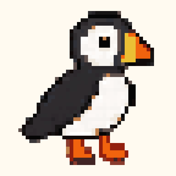 Puffin pixel pattern