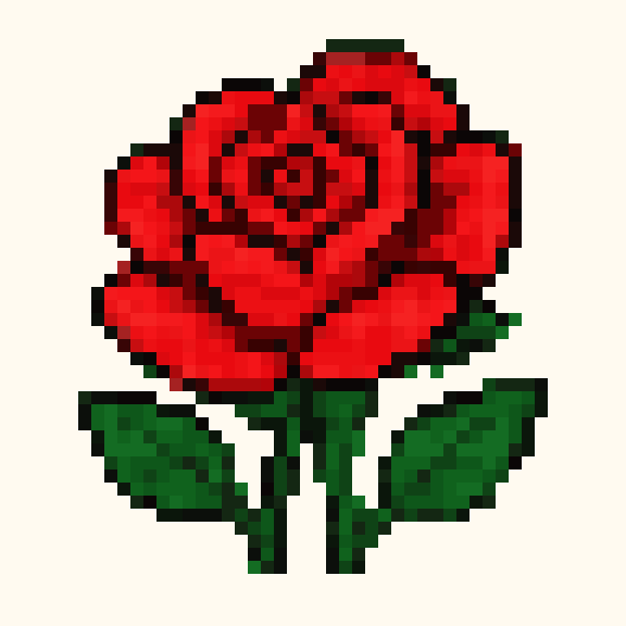 Red Rose pixel pattern