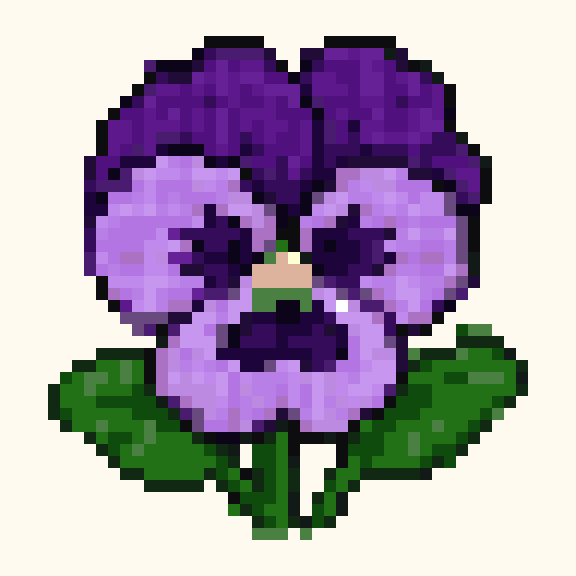 Purple Pansy pixel pattern