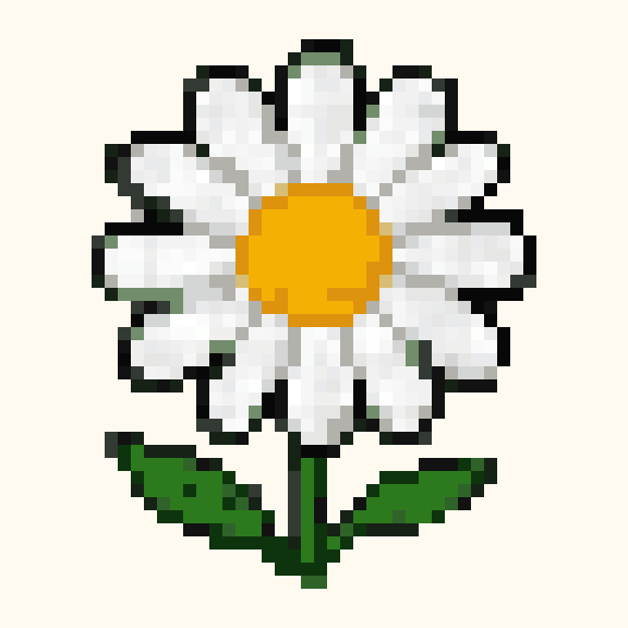 White Daisy pixel pattern