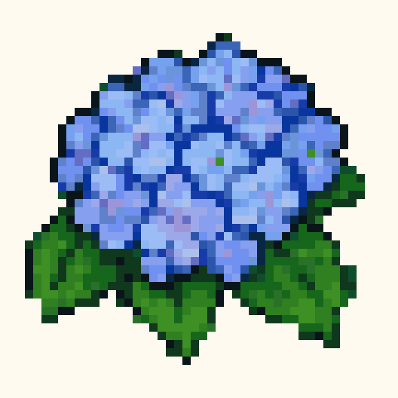 Hydrangea pixel pattern