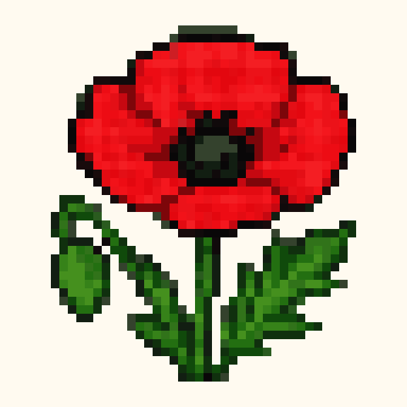 Poppy pixel pattern