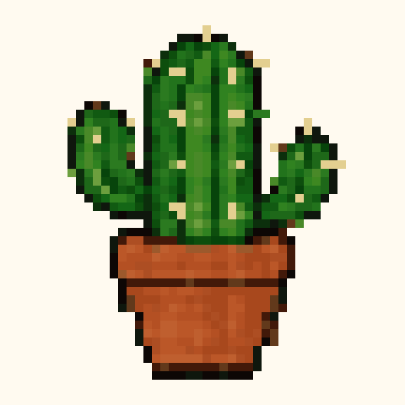 Cactus Pot pixel pattern