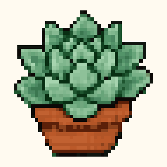 Succulent Rosette pixel pattern