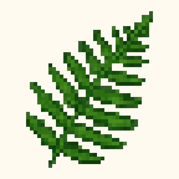 Fern Frond pixel pattern