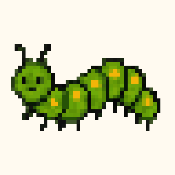 Caterpillar pixel pattern