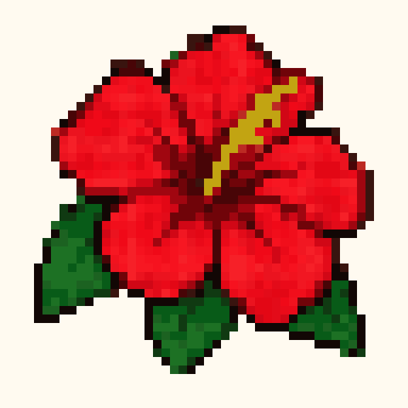 Hibiscus pixel pattern