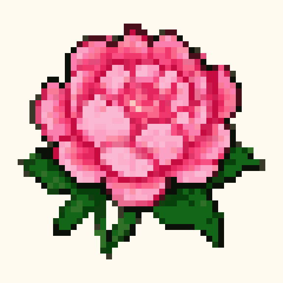 Peony pixel pattern