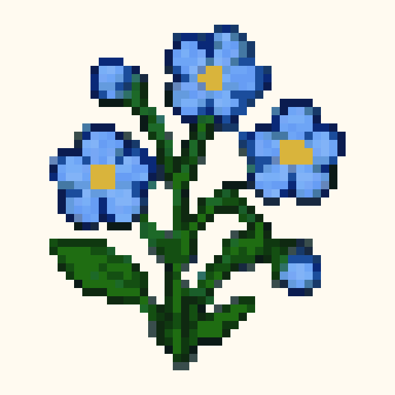 Forget Me Not pixel pattern