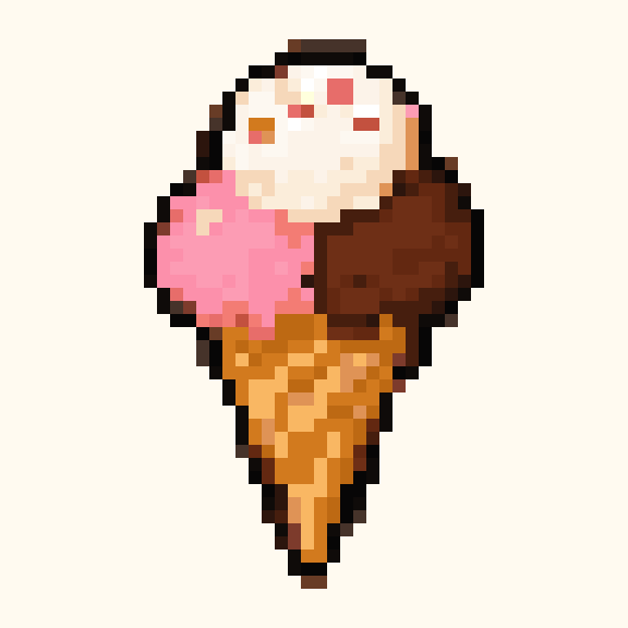 Ice Cream Cone pixel pattern