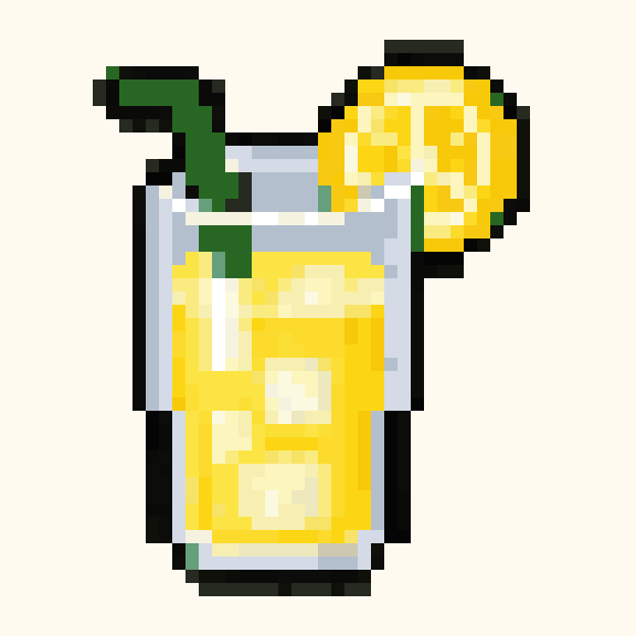 Lemonade Glass pixel pattern