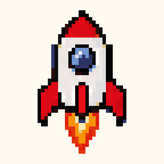 Red Rocket pixel pattern