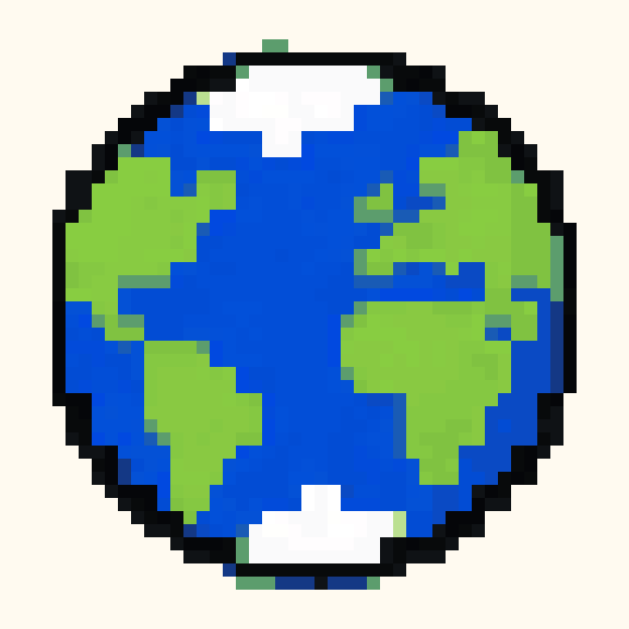 Earth Globe pixel pattern